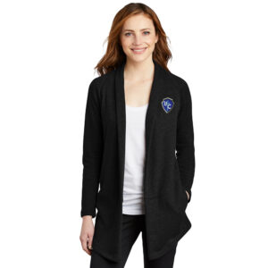 Knights Port Authority Ladies Interlock Cardigan-Blac/Charcoal Heather
