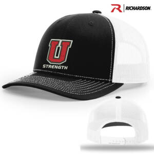 Union Strength Richardson Pro Crown Mesh Back solid color Adjustable back cap split-black/white