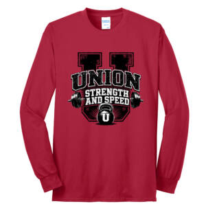 Union Strength Unisex Long Sleeve Cotton T Shirt -Red