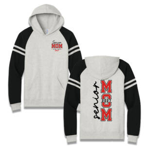 Union Senior Mom Jerzees Unisex NuBlend Varsity Colorblock Hooded Sweatshirt – OatmealHeather/BlackInk