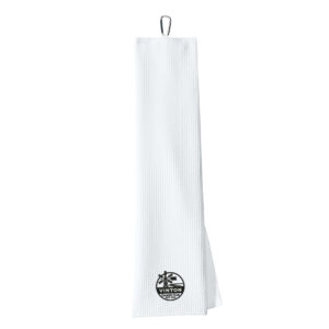 Vinton Country Club Port Authority Waffle Microfiber Golf Towel-White