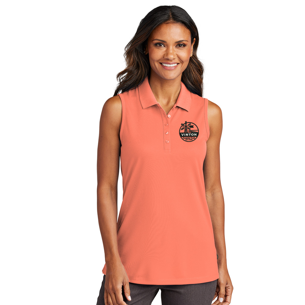 Vinton Country Club Port Authority Ladies Dry Zone UV Micro-Mesh Sleeveless Polo-Coral Splash