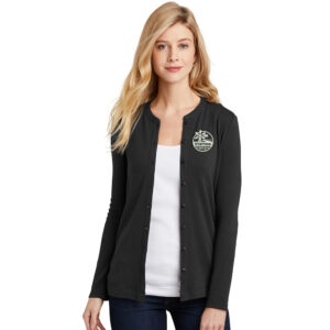 Vinton Country Club Port Authority Ladies Concept Stretch Button-Front Cardigan-Black