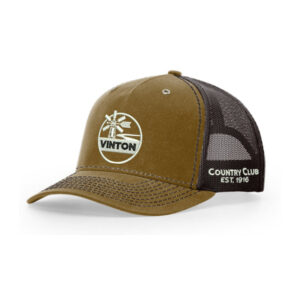 Vinton Country Club Richardson  Hawthorne Trucker  Mesh Back Adjustable back cap-Whisky Brown