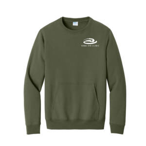 Virdi Unisex Core Fleece Crewneck Pocket Sweatshirt – OliveDrabGreen