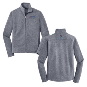 VIS Port Authority Men Heather Microfleece Full Zip Jacket-Navy Heather