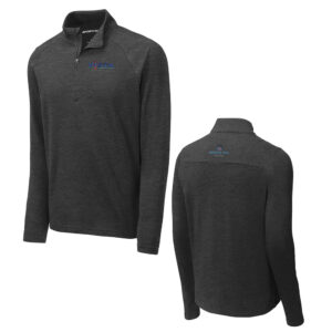 VIS Men Lightweight French Terry 1/4 Zip Pullover-Heather Black