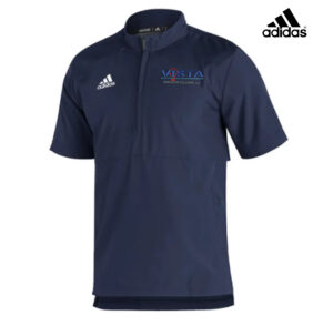 VIS Adidas Sideline 21 Lightweight Woven Men 1/4 Zip Short Sleeve Pullover-Navy