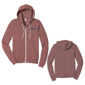 VIS Bella and Canvas Unisex Sponge Fleece Full Zip Hoodie-Mauve