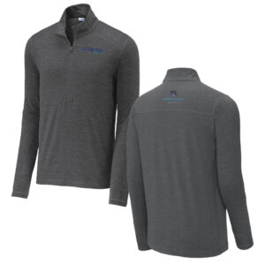 VIS Sport Tek Men Exchange 1.5 Long Sleeve 1/2 Zip-Graphite Heather
