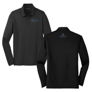 VIS Port Authority Silk Touch Men Performance Long Sleeve Polo-Black