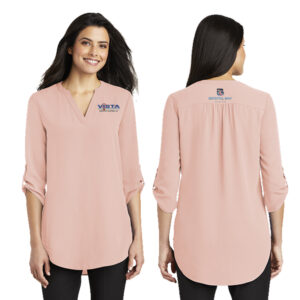 VIS Port Authority  Ladies 3/4-Sleeve Tunic Blouse -Rose Quartz