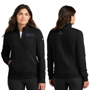 VIS Nike Ladies Club Fleece Sleeve Swoosh 1/2-Zip-Black