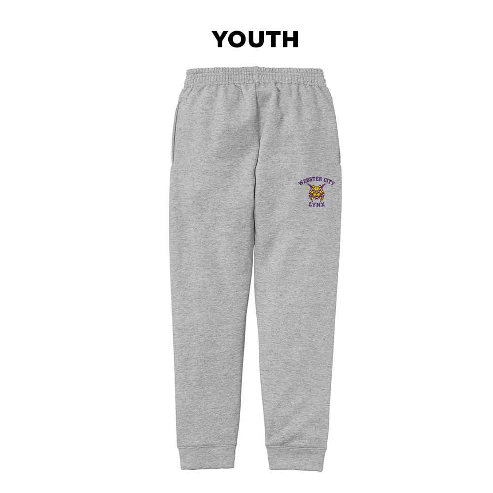 Webster City Lynx Youth Core Fleece Jogger-Athletic Heather
