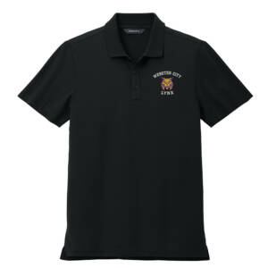 Webster City Lynx Mercer and Mettle Stretch Pique Polo-Deep Black