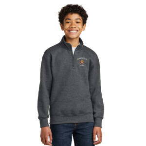 Webster City Lynx Youth Core Fleece 1/4-Zip Pullover Sweatshirt-Dark Heather Grey
