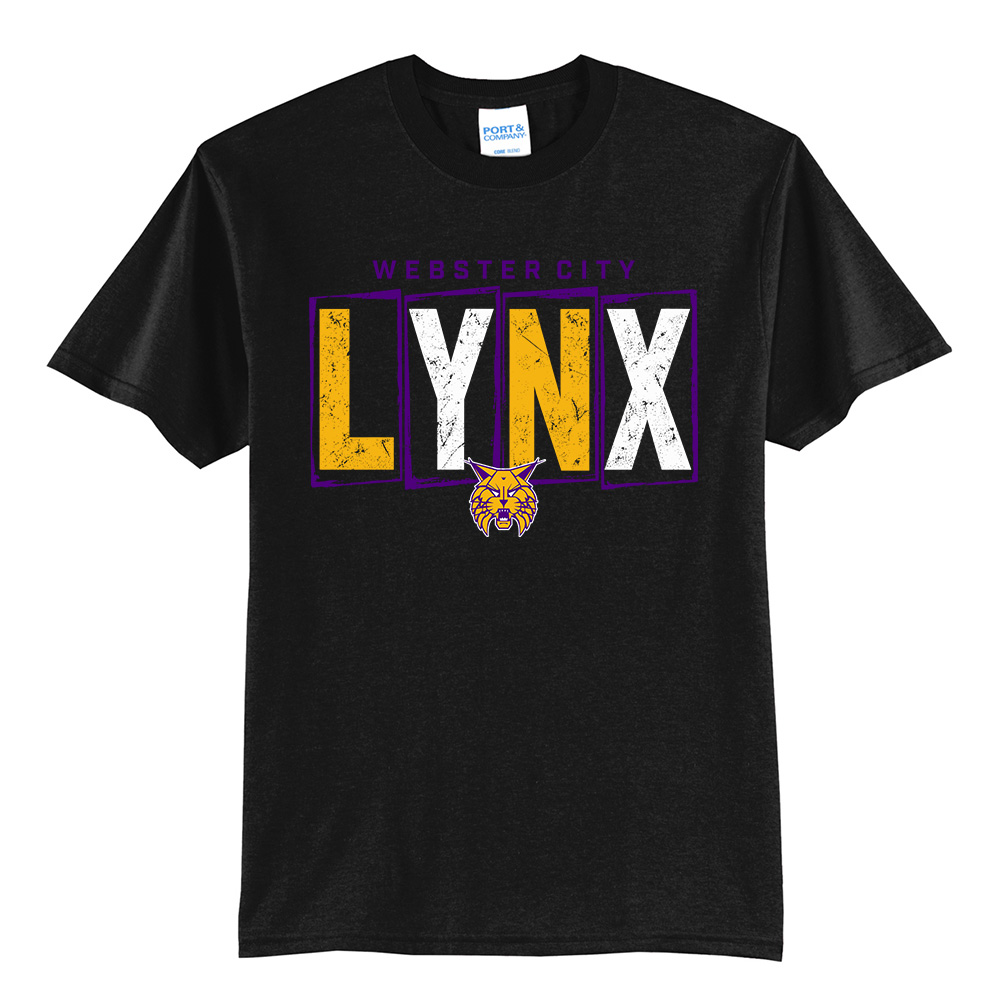 Webster City Lynx Unisex Short Sleeve Tee-Black