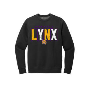 Webster City Lynx Rah Rah District Wash Fleece Crew Unisex-Black
