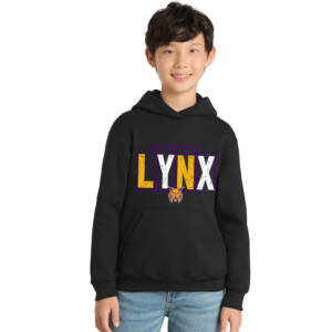 Webster City Lynx Youth Fleece Hooded Sweatshirt-Black
