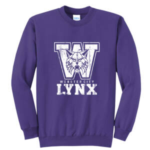 Webster City Lynx Unisex Fleece Crewneck Sweatshirt-Purple
