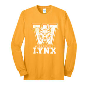Webster City Lynx Unisex Cotton Long Sleeve Tee-Gold