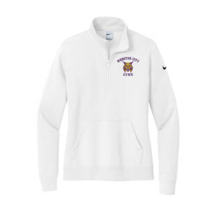 Webster City Lynx Nike Ladies Club Fleece Sleeve Swoosh 1/2-Zip-White