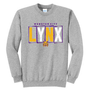 Webster City Lynx Unisex Fleece Crewneck Sweatshirt-Athletic heather
