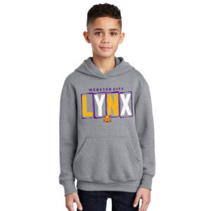 Webster City Lynx Youth Fleece Hooded Sweatshirt-Athletic heather