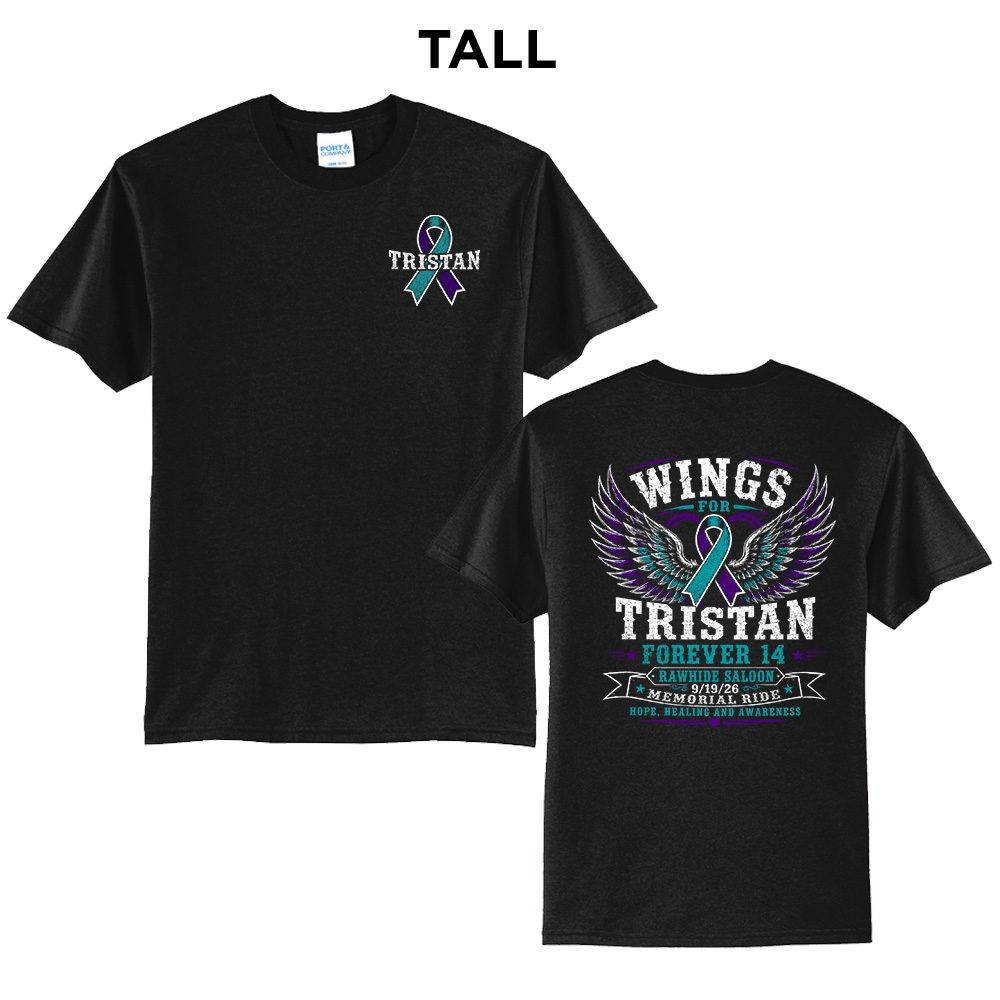 Wings for Tristan Tall Short Sleeve Tee-Black