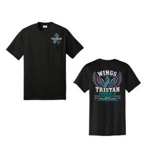 Wings for Tristan Unisex Short Sleeve Blend Pocket Tee-Black