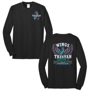 Wings for Tristan Unisex Cotton Long Sleeve Tee-Black