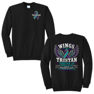 Wings for Tristan Unisex Fleece Crewneck Sweatshirt-Black