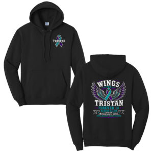 Wings for Tristan Unisex Fleece Hooded Sweatshirt-Black