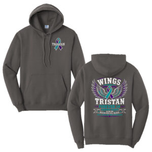 Wings for Tristan Unisex Fleece Hooded Sweatshirt-Charcoal