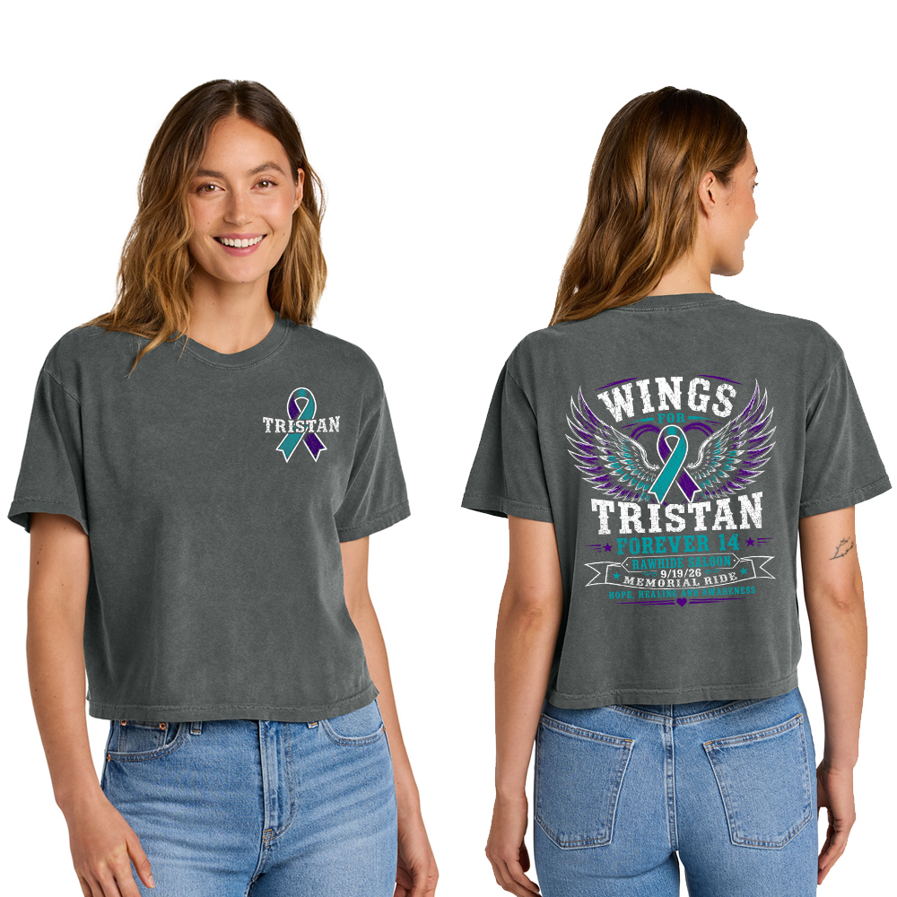 Wings for Tristan Comfort Colors Women's Heaveweight Boxy Fit Slightly Cropped T-Shirt-pper