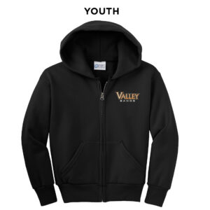 WDM Valley Bands Youth core fleece full zip hooded sweatshirt -Black