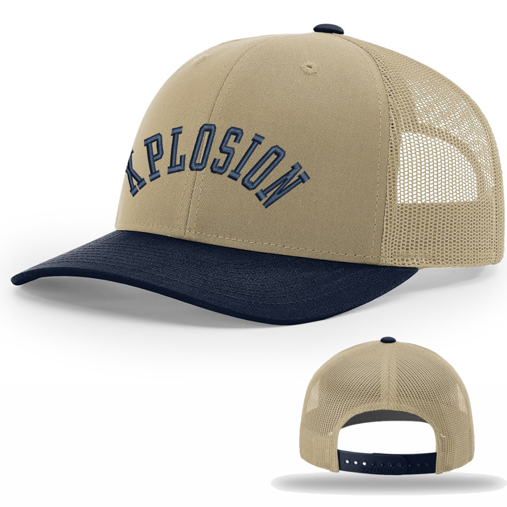 PV Xplosion Richardson Pro Crown combo color Mesh Back Adjustable back cap - KhakiNavy