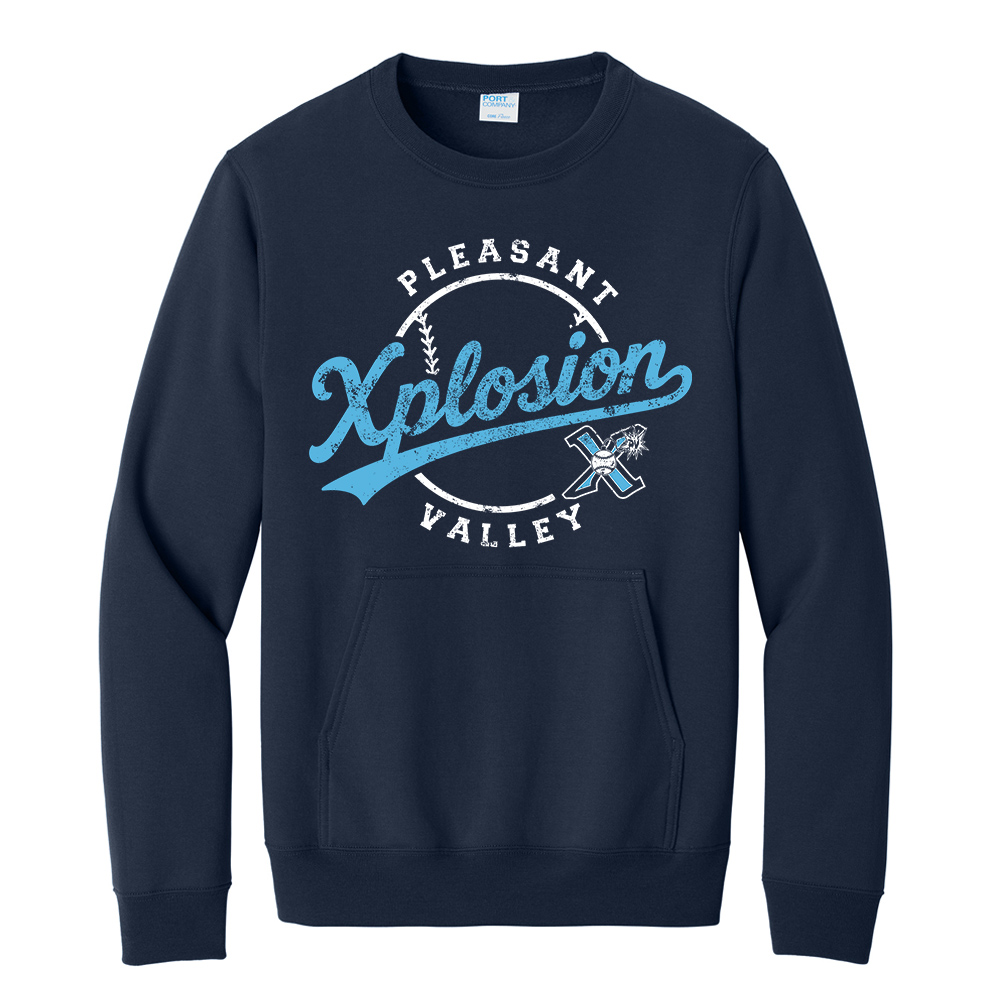 PV Xplosion Unisex Core Fleece Crewneck Pocket Sweatshirt - TrueNavy