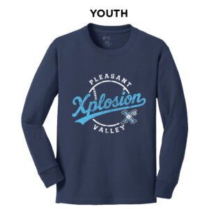 PV Xplosion Youth Cotton Long Sleeve T Shirt – Navy