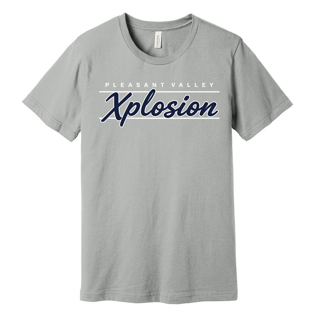 PV Xplosion Bella Canvas Unisex Short Sleeve combed and ring spun cotton T Shirt - Silver