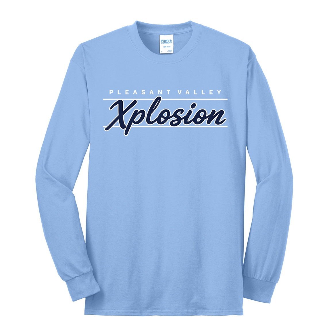 PV Xplosion Unisex Long Sleeve Core Blend T Shirt - LightBlue