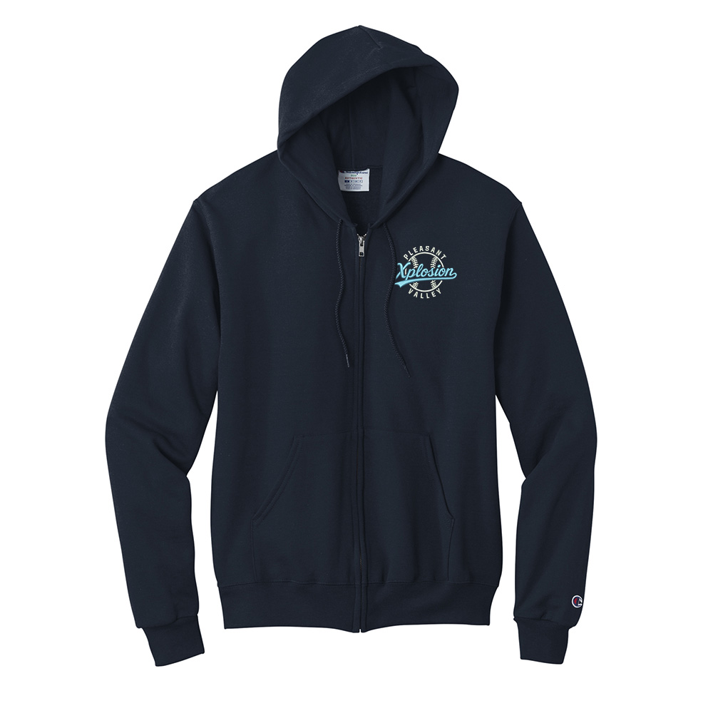 PV Xplosion Champion Unisex Powerblend Full Zip Hooded Sweatshirt - Navy