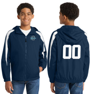 PV Xplosion Sport Tek YOUTH Fleece Lined Colorblock Jacket. – NavyWhite
