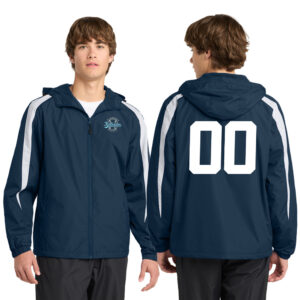 PV Xplosion Sport Tek men Fleece Lined Colorblock Jacket – NavyWhite