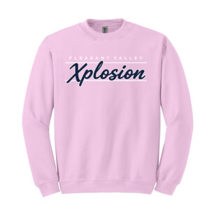 PV Xplosion Unisex Fleece Crewneck Sweatshirt-Light Pink