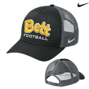 Bettendorf HS Football Nike Snapback Mesh Trucker Cap-Black-Dark Grey