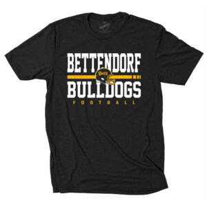 Bettendorf HS Football Triblend Short Sleeve Tee-Black Frost