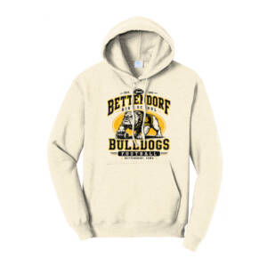 Bettendorf HS Football Distressed Print Hooded Sweatshirt-Oatmeal Heather
