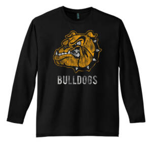 78. Bettendorf Bulldogs Distressed Print Premium Long Sleeve Tee-Black