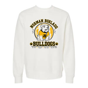 Borlaug Elementary Independent Trading Midweight Unisex crewneck sweatshirt – White 3D PUFF